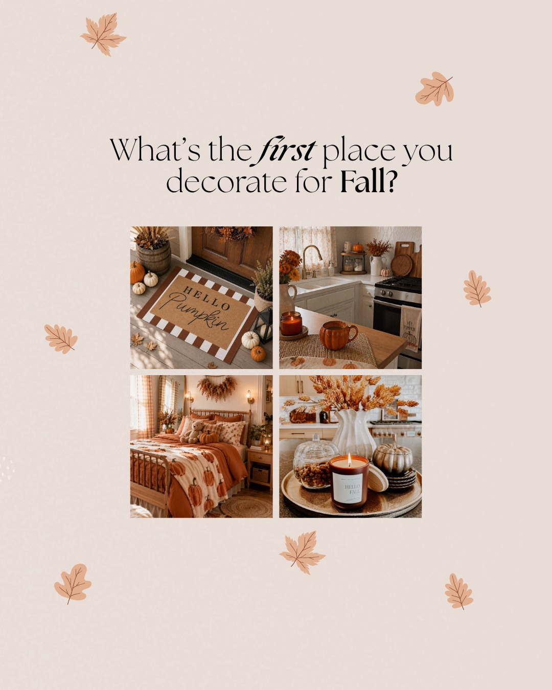 Fall doesn’t have to take over your whole home (unless you want it to). Sometimes all it takes is one little corner to bring in the season like the scent in the kitchen or maybe all of the pretty pillows and room decor. Not to mention the soap you use every day to wash your hands with a cute hand towel 🍎🍂🎃

🙋‍♀️What’s the first place you like to add a little Fall to your home? Is it a doormat or hand towels? Update the soaps in the bathroom? 🙋‍♀️
#bathroomdecor #falldecor #athomespa